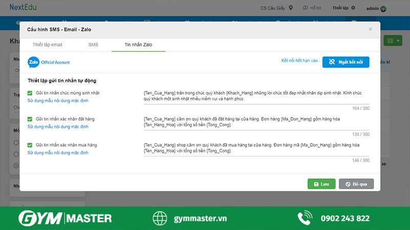Triển khai phần mềm kiểm soát vé Gym Master cho Gym Olympia Học Viện Nông Nghiệp